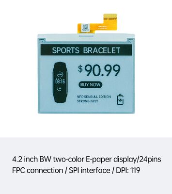 良い価格 スマート ESL およびスマート カード用の SPI インターフェイスを備えた 4.2 インチ白黒 E Ink ディスプレイ オンライン