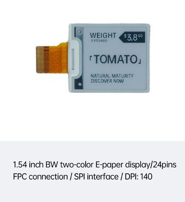 良い価格 1.54インチ 白黒 E Ink ディスプレイ SPIインターフェース付き 電子棚札・スマートホーム用 オンライン